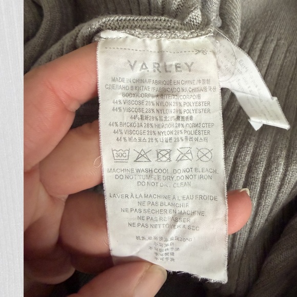 Varley Grey Ribbed Mock Neck Knit Sweater - Size Large - Picture 6 of 8